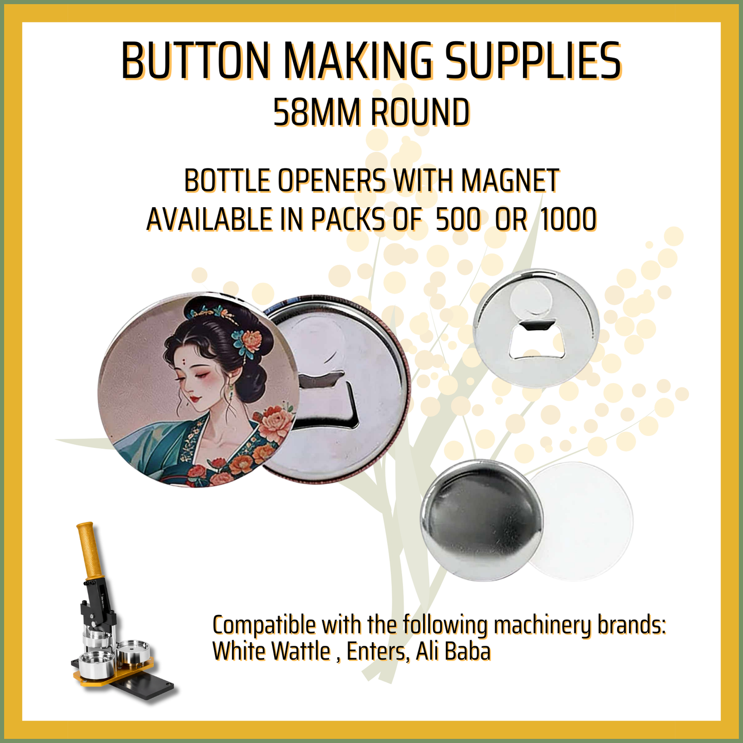 58mm Round Bottle Openers with Magnet