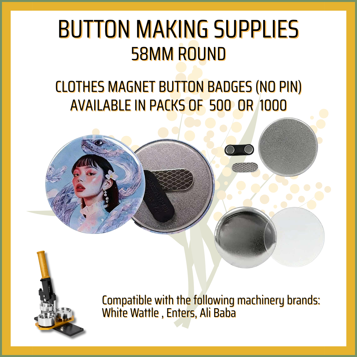 58mm Round Clothes Magnet Badges