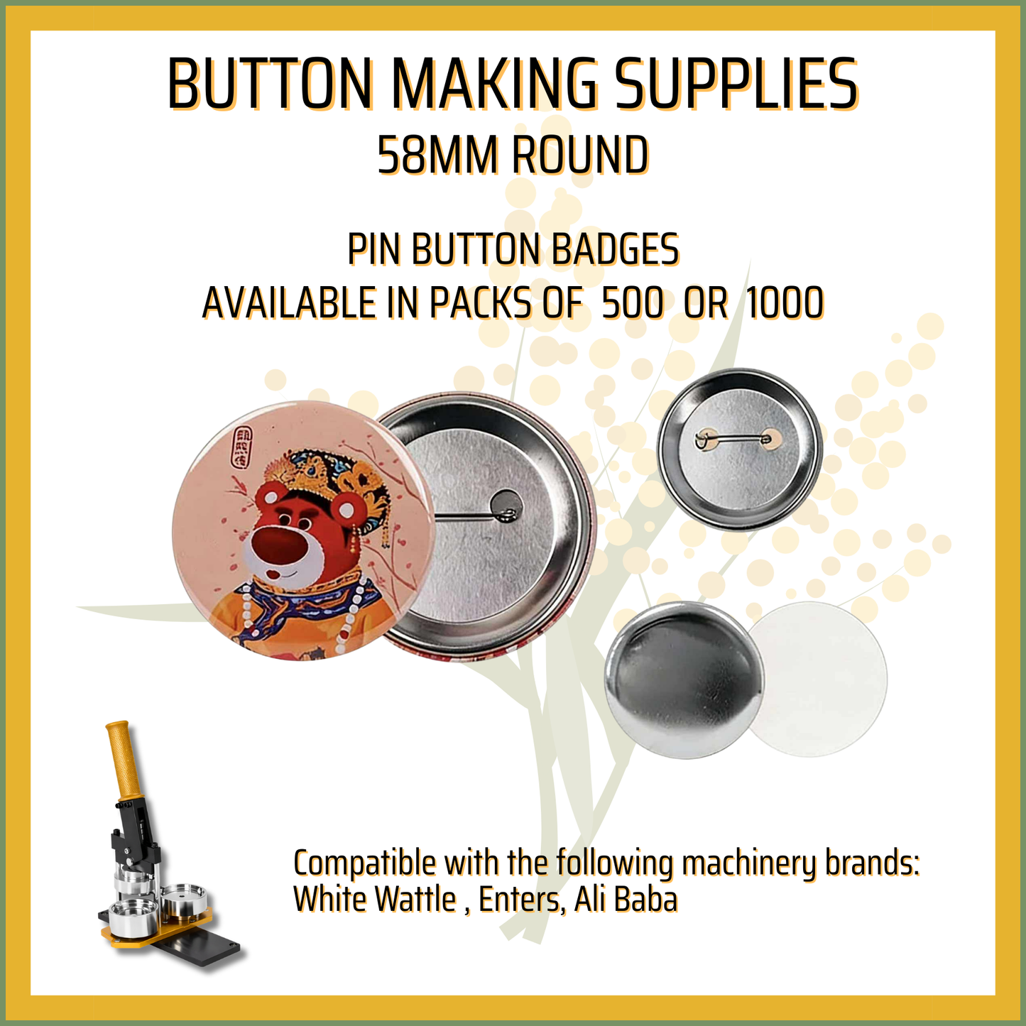 58mm Round Pin Button Badges