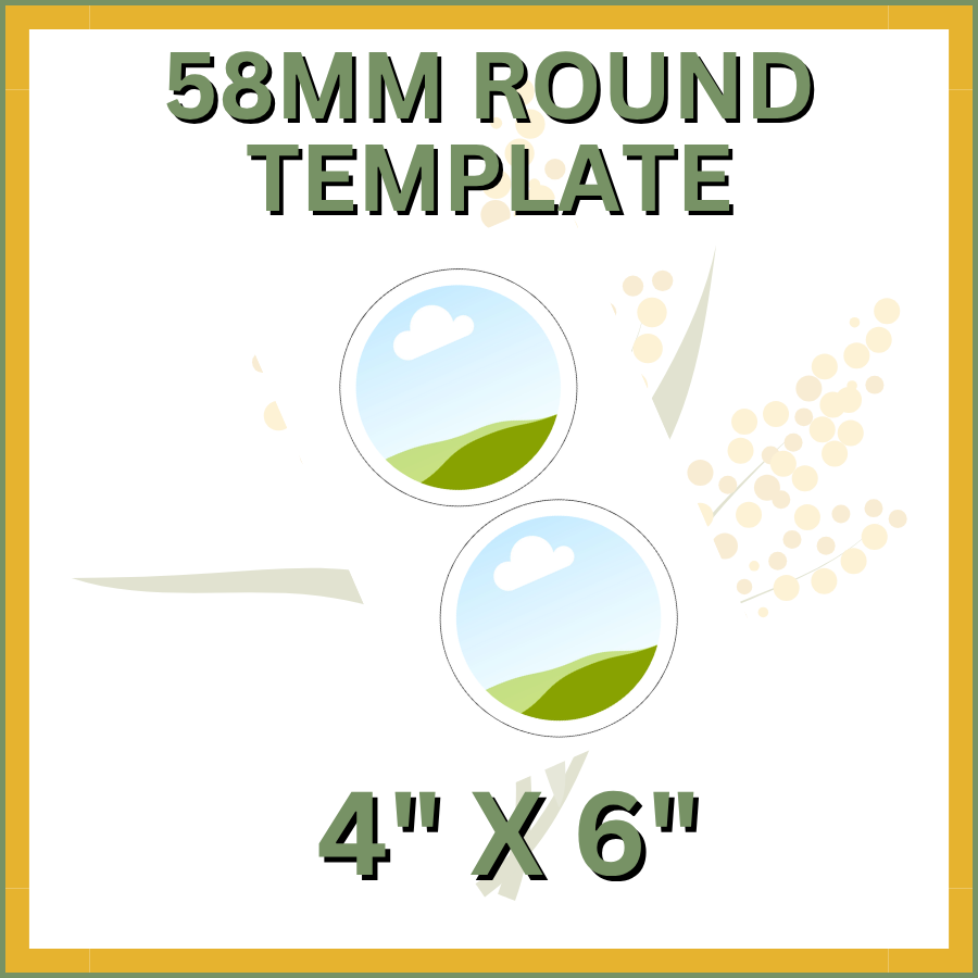 58mm Round Canva Template 4x6"