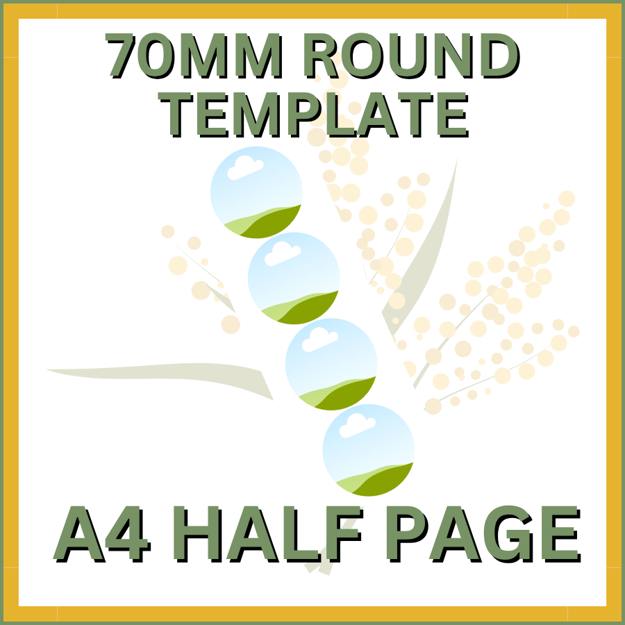 70mm Ornament Canva Template A4 Half