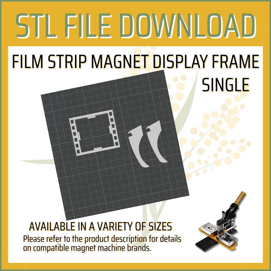 Film Strip - Single- Magnet Display Frame STL File