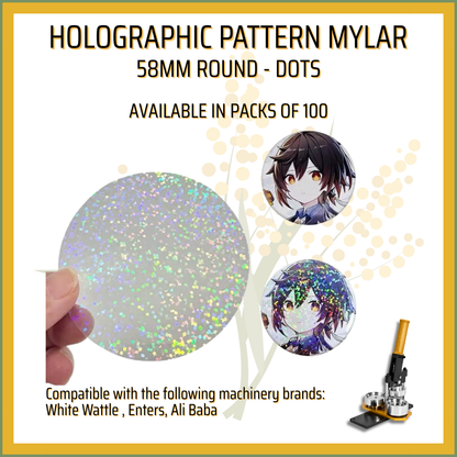 58mm Round HOLOGRAPHIC Mylar