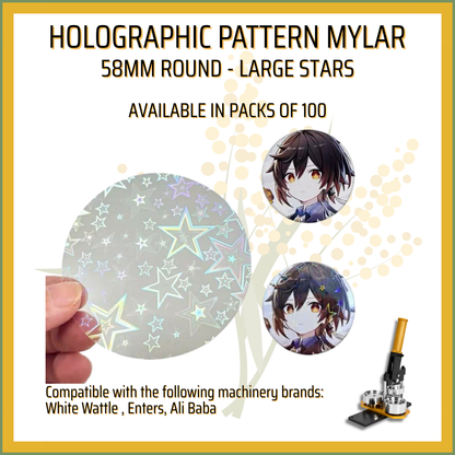 58mm Round HOLOGRAPHIC Mylar