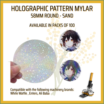 58mm Round HOLOGRAPHIC Mylar