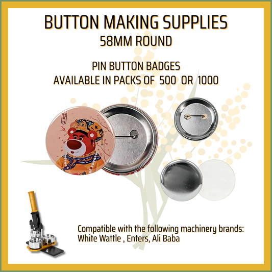 58mm Round Pin Button Badges
