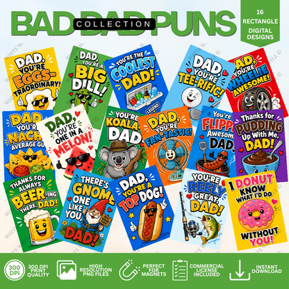 Bad Dad Puns Digital Design Bundle