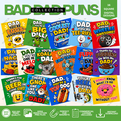 Bad Dad Puns Digital Design Bundle