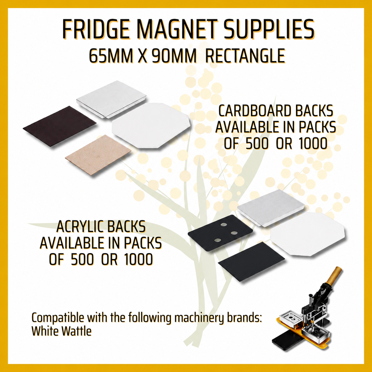 65mm x 90mm RECTANGLE Photo Magnet Consumables