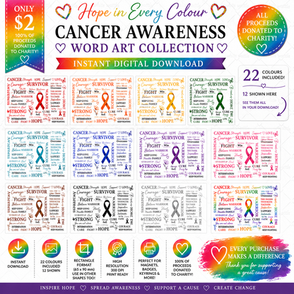 CANCER Wordle Digital Design Bundle