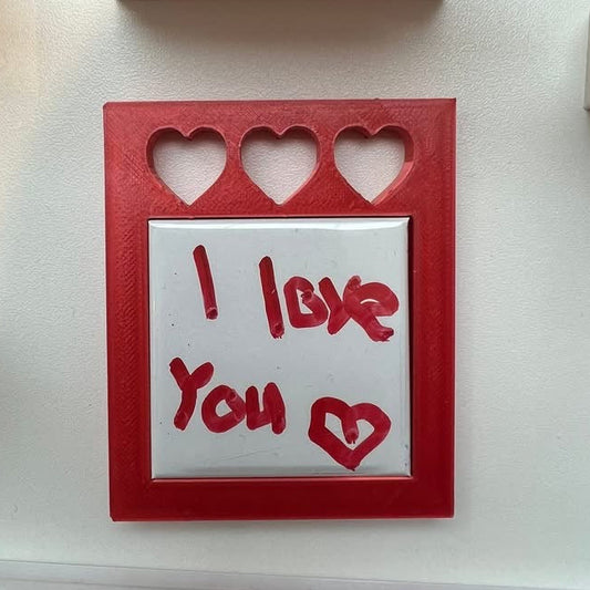 3 Hearts Single Photo Magnet Frame