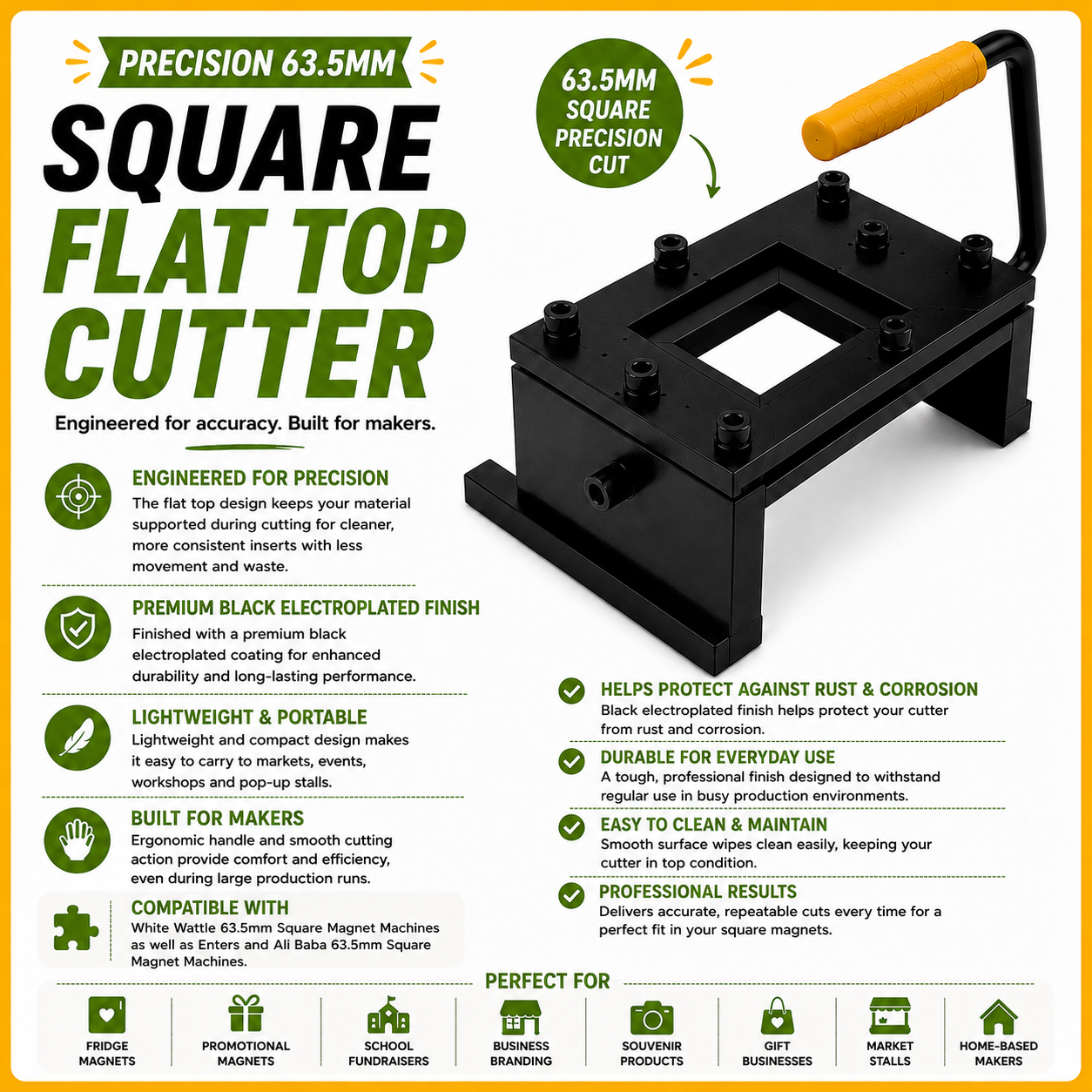 Precision 63.5mm Square Flat Top Cutter
