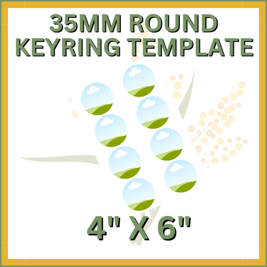 35mm Acrylic Keyring Canva Template 4x6"