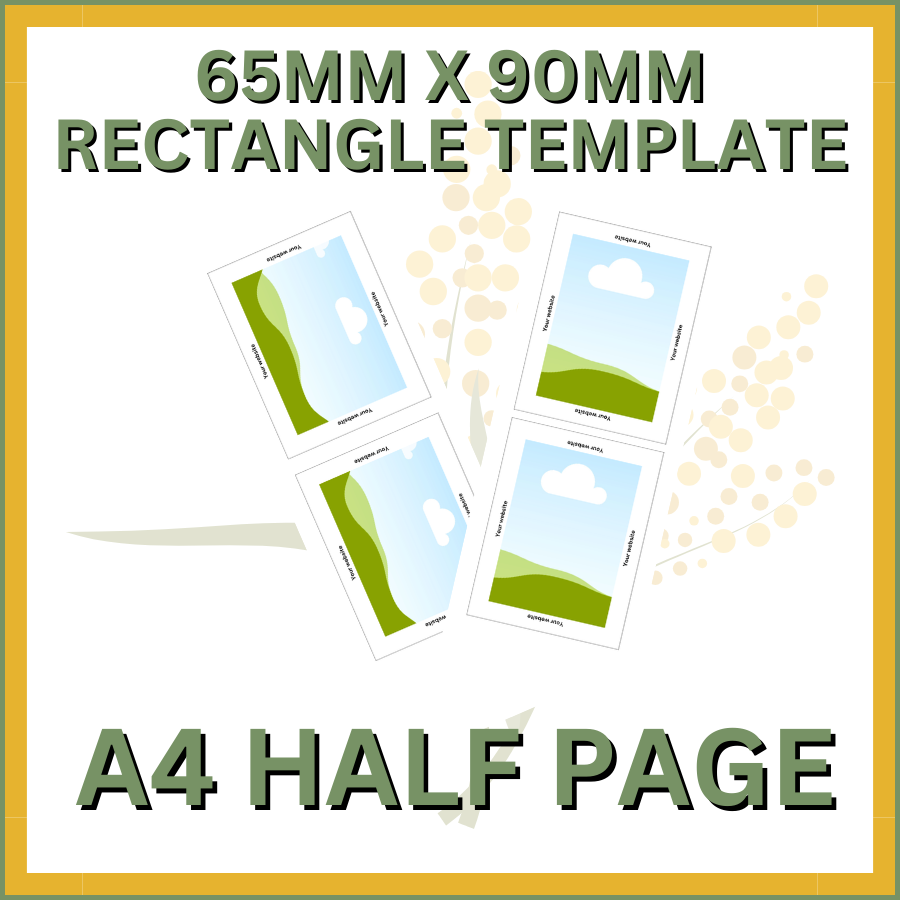 65mm x 90mm Rectangle A4 HALF