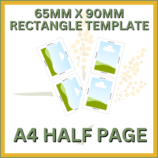 65mm x 90mm Rectangle A4 HALF