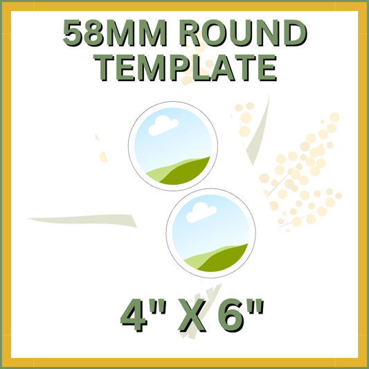 58mm Round Canva Template 4x6"