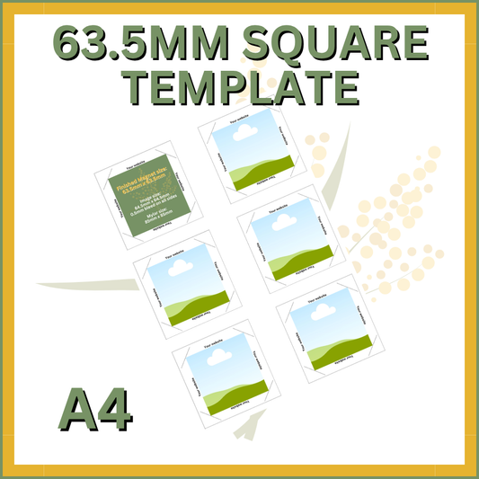 63.5mm Square Canva Template A4