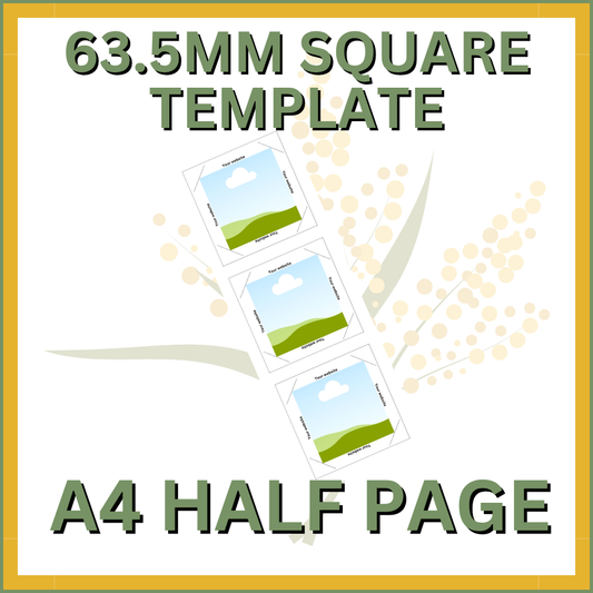 63.5mm Square  Canva Template A4 HALF