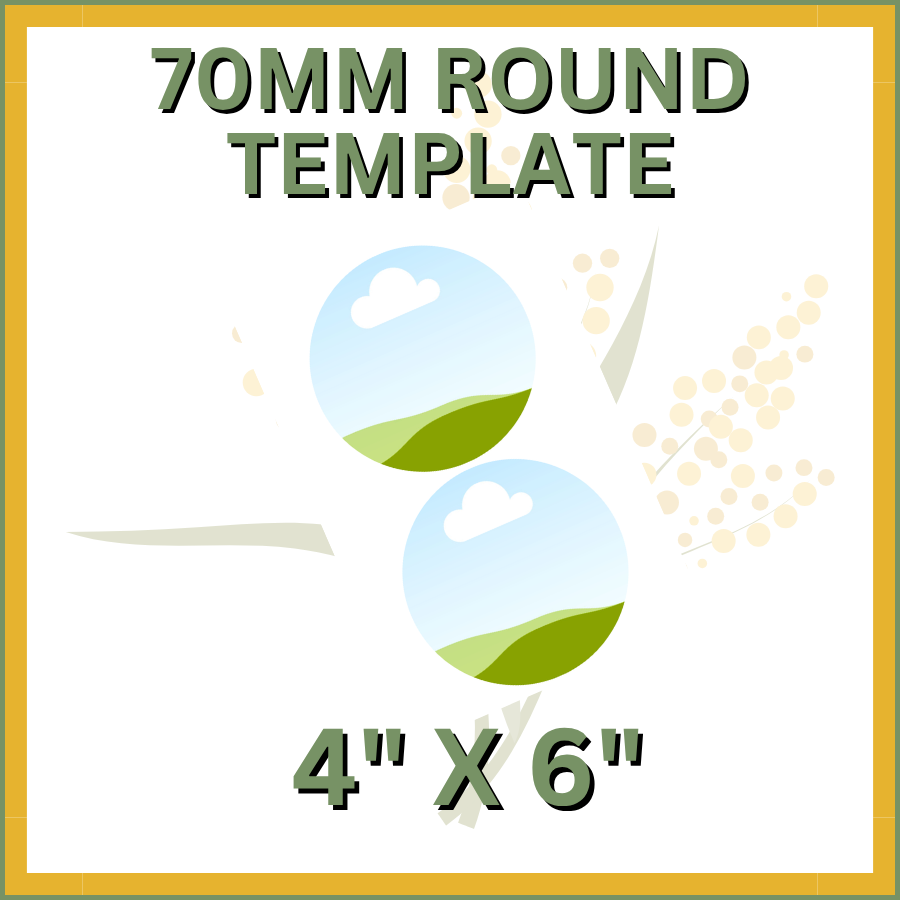 70mm Ornament Canva Template 4x6"