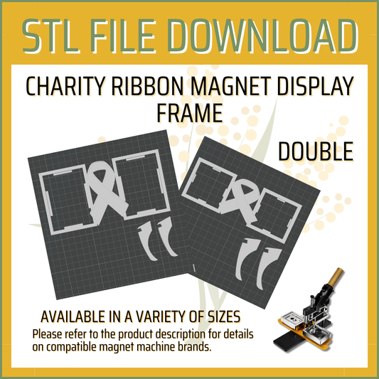 Charity Ribbon - Double - Magnet Display Frame STL File